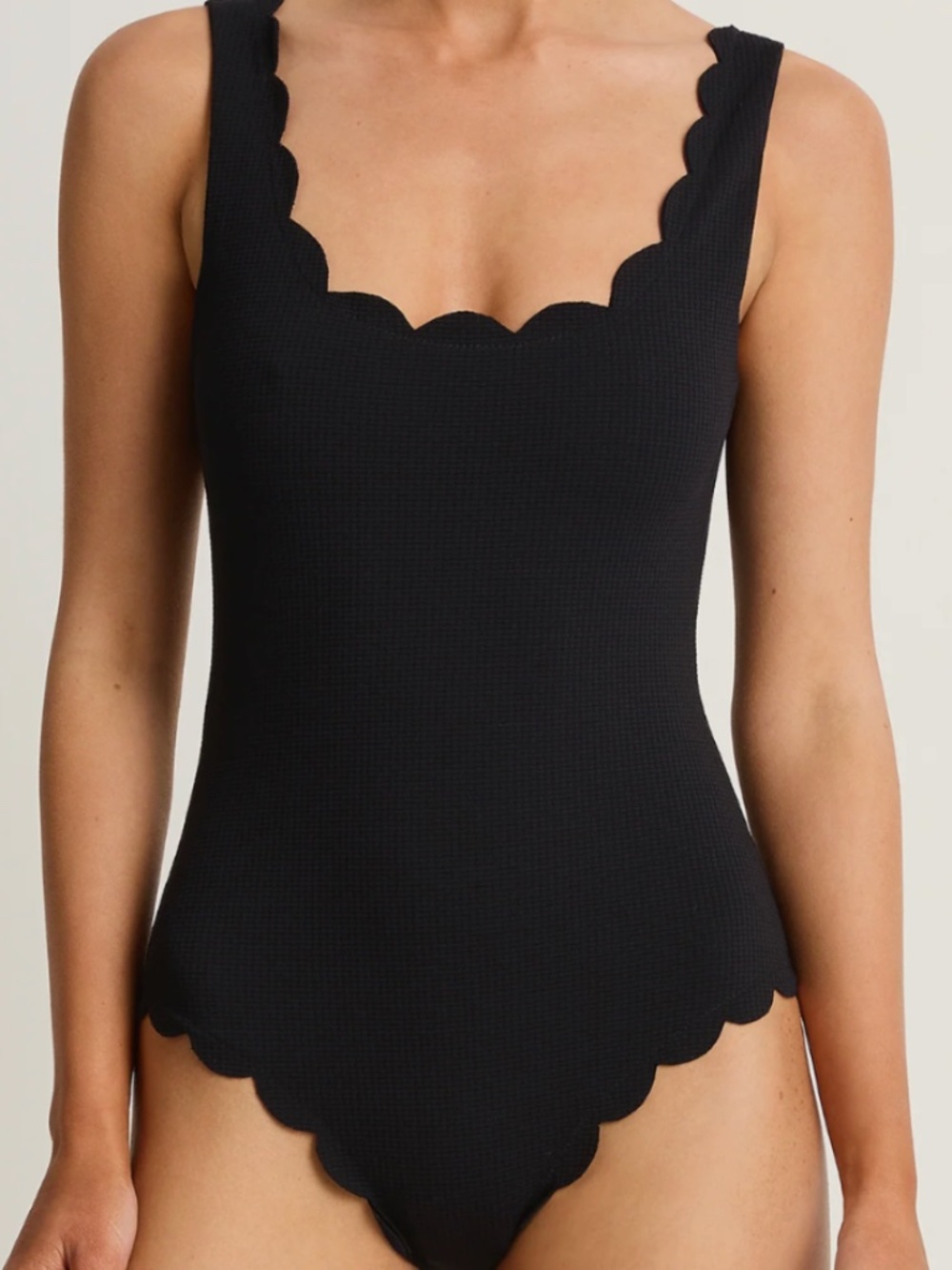 Marysia Swim Palm Springs Scalloped One Piece Swimsuit Black Size Medium